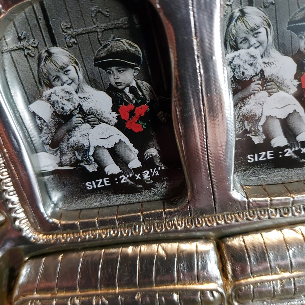 Framestyles Silver Victorian Sofa Double Picture Frame 2x2.5 Settee 76677 - Picture 3 of 5